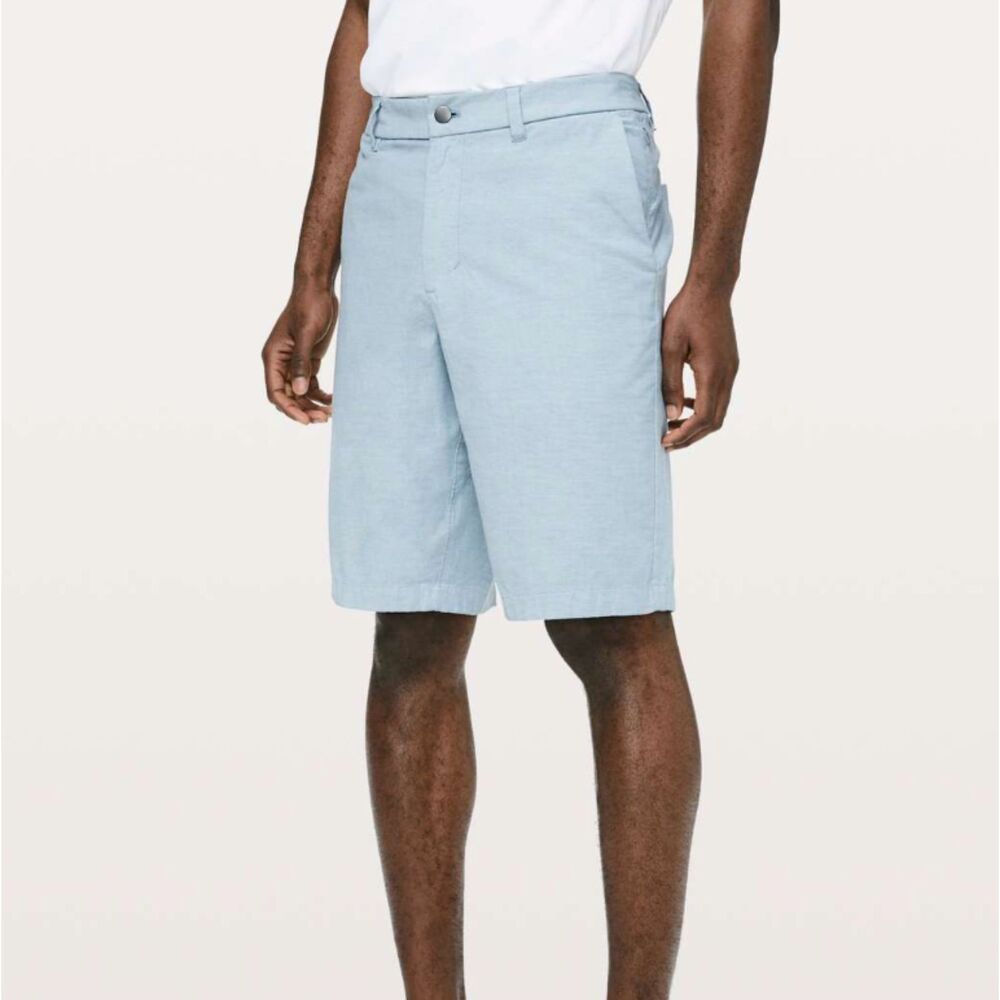 Men Lululemon Commission Short Relaxed *Qwick Oxford 11" Pewter Blue Size 32 - Picture 1 of 9